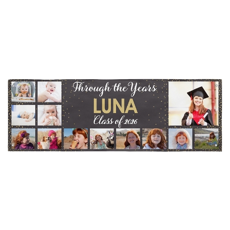 Through The Years Graduation Photo Banner - 6 Ft