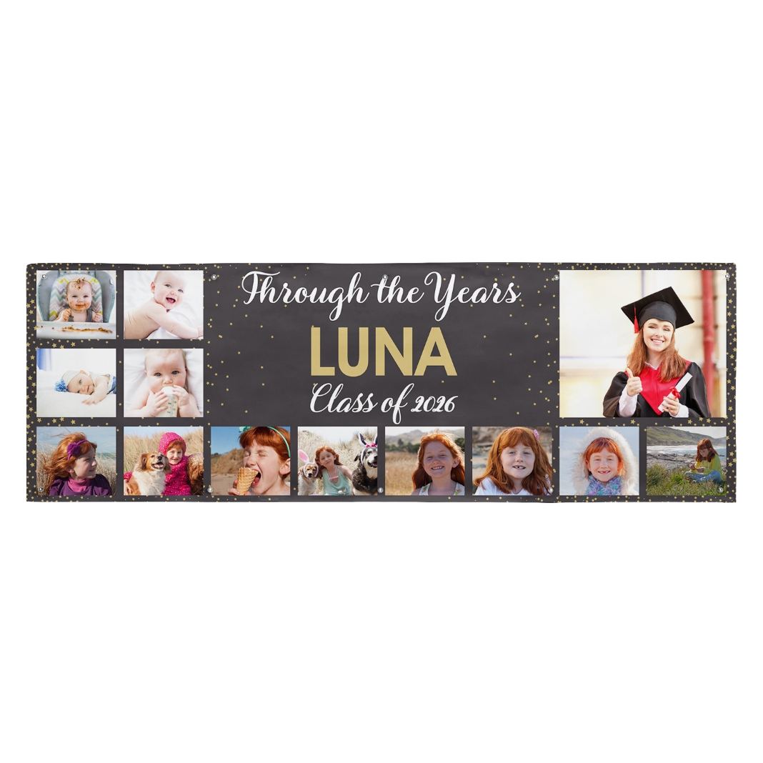 Through The Years Graduation Photo Banner-10ft | Personal Creations