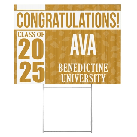Best in Class Graduation 2 Sided Yard Sig - Gold