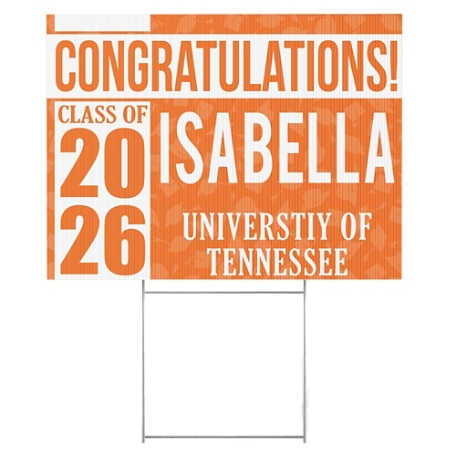 Best in Class Graduation 2 Sided Yard Sig - Orange