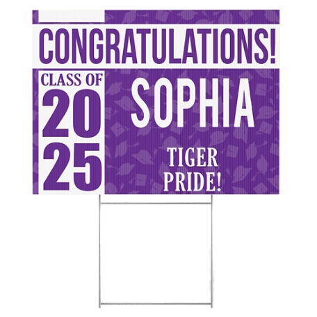 Best in Class Graduation 2 Sided Yard Sign- Purple