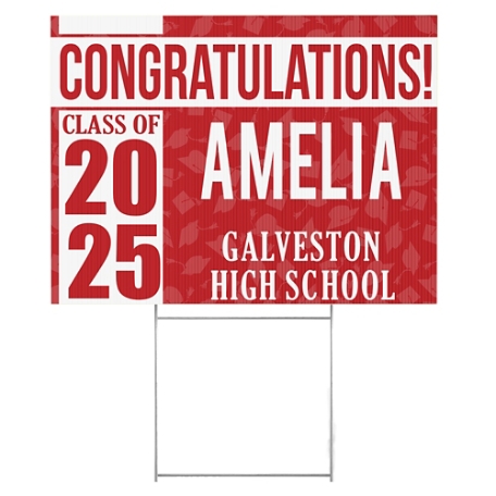 Best in Class Graduation 2 Sided Yard Sign - Red