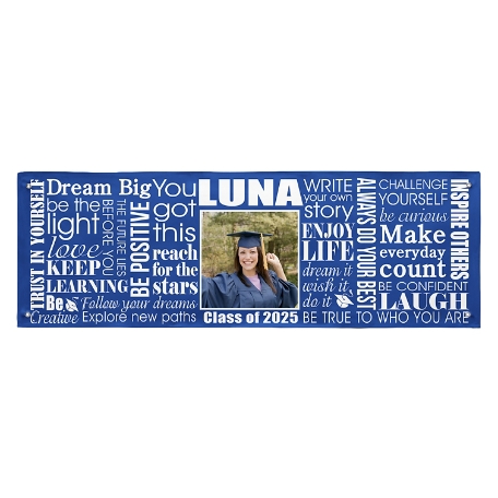 Dream Big Graduation Photo Banner - 6 Ft - Blue
