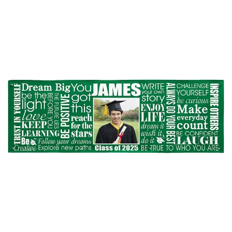 Dream Big Graduation Photo Banner - 8 Ft - Green