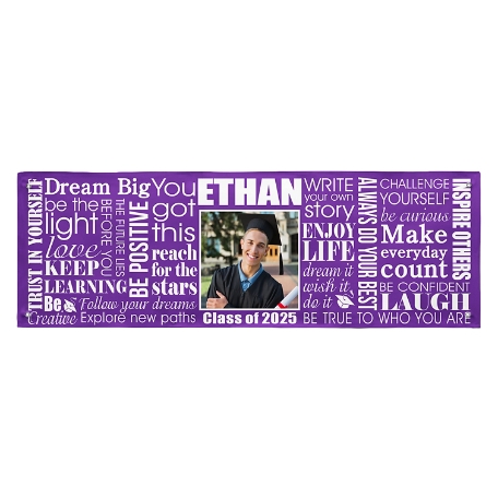 Dream Big Graduation Photo Banner - 6 Ft - Purple
