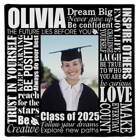 Dream Big Graduation Photo Canvas - 16X16 - Black