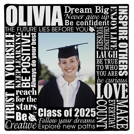 Dream Big Graduation Photo Canvas - 11X11 - Black