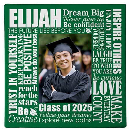 Dream Big Graduation Photo Canvas - 16X16 - Green