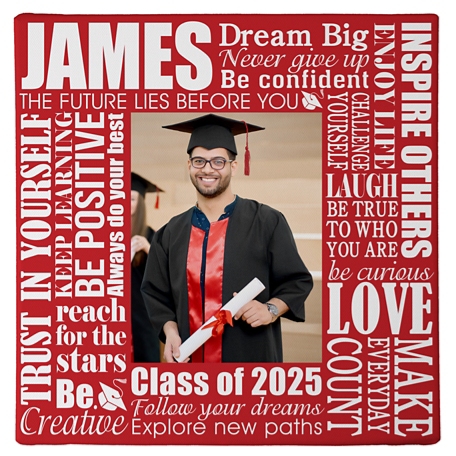 Dream Big Graduation Photo Canvas - 16X16 - Red