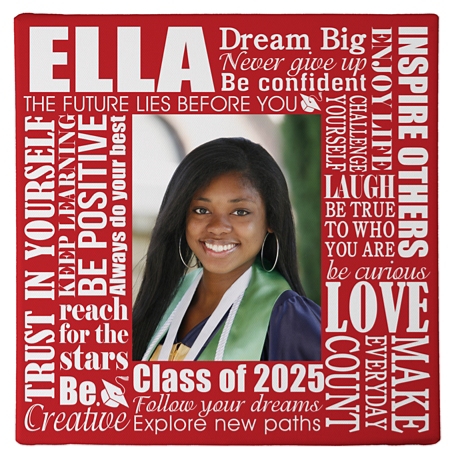 Dream Big Graduation Photo Canvas - 11X11 - Red