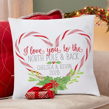 Love You to the North Pole & Back Throw Pillow