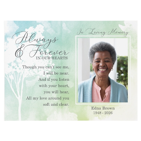 Always & Forever Memorial Photo Wood Block 6x8 - Natural Edge