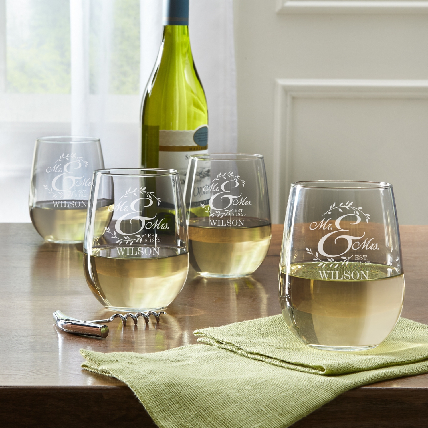 Together as One Wine Glasses