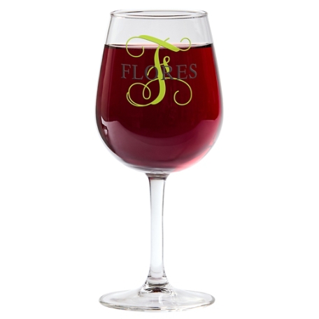 Colorful Name & Initial Wine Glass