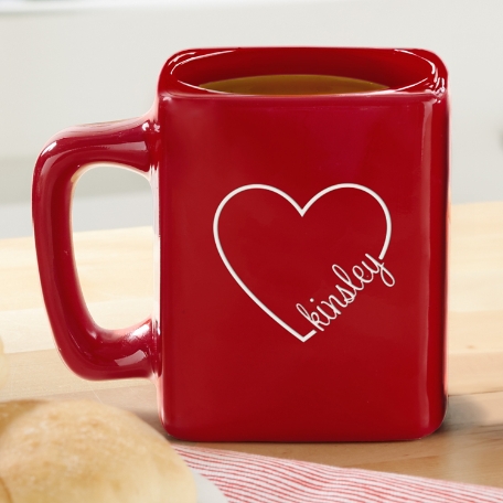 Always In My Heart Red Square Mug