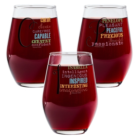All About Her Stemless Wine Glass - Set of 3