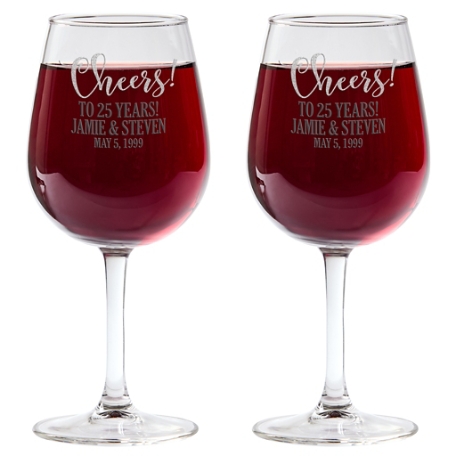 Cheers! Anniversary Wine Glass Set