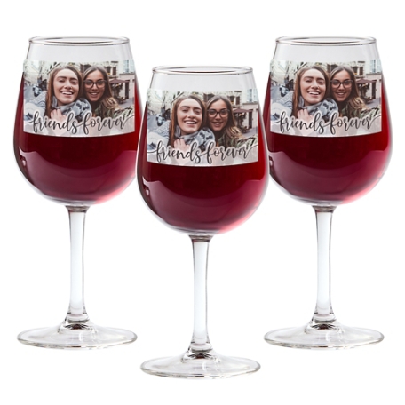 Forever Friends Photo Wine Glass - Set of 3