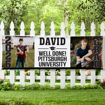 Stand Tall School Colors Graduation Photo Banner