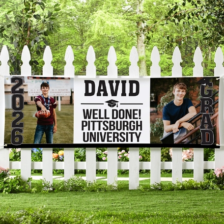 Stand Tall School Colors Graduation Photo Banner