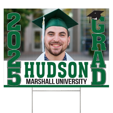 Stand Tall School Colors Graduation 2 Sided Yard Sign- Green