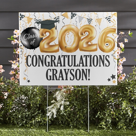 Up and Away Graduation Yard Sign