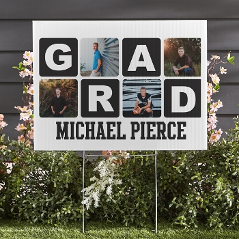 Blocks Of Color Graduation Photo Yard Sign