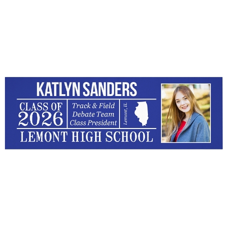 All About The Graduate Photo Canvas - Blue