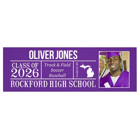 All About The Graduate Photo Canvas - Purple