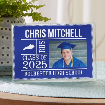 All About The Graduate Photo Glass Keepsake Block