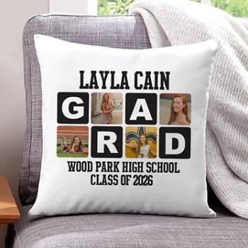 Blocks Of Color Graduation Photo Throw Pillow