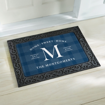 Plaid Home Sweet Home Doormat