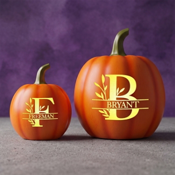 Light-Up Leafy Name Pumpkin