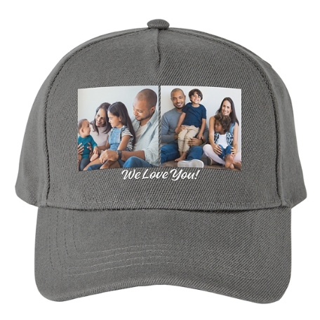 Create Your Own Photo Cap - Gray - 2 Photos