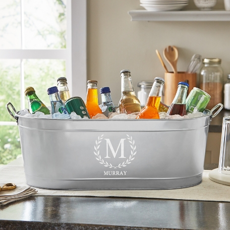 Monogram Wreath Beverage Tub