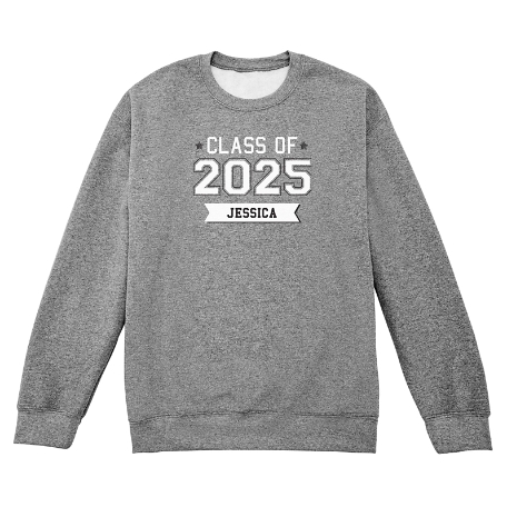 Varsity Letter Graduation Sweatshirt - Crew - Gray - L