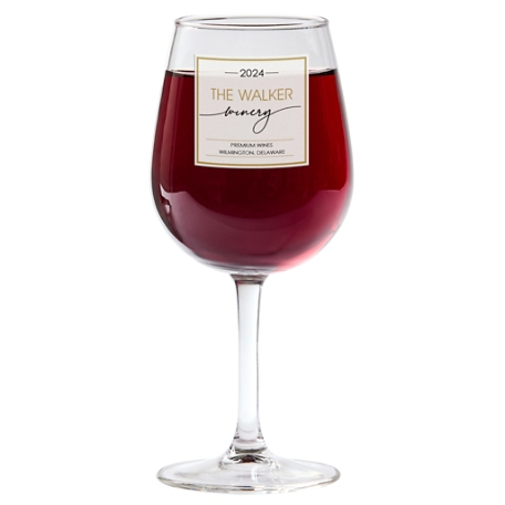 Golden Name Winery Wine Glass- Single Glass
