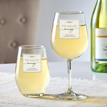 Golden Name Winery Wine Glass