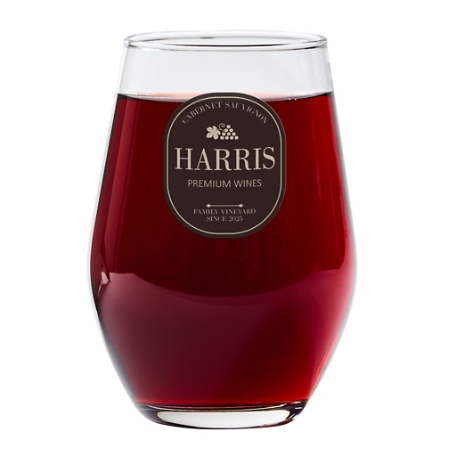 Premium Wines Stemless Wine Glass - Gray - Single Glass
