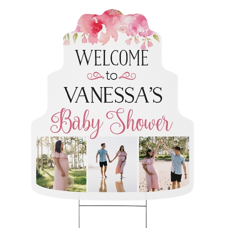 Welcome to Photo Collage Cake Yard Sign - Large