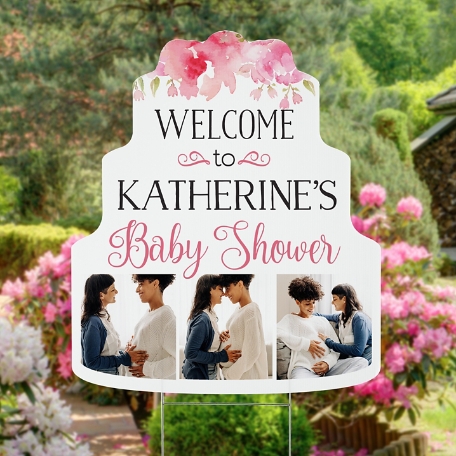 Welcome to the Celebration Photo Cake Yard Sign