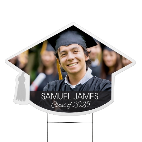 Picture-Perfect Photo Graduation Shaped Yard Sign - Cap - Large