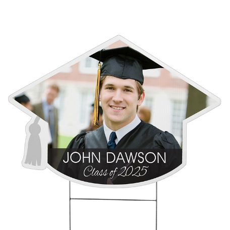 Picture-Perfect Photo Graduation Shaped Yard Sign - Cap - Small