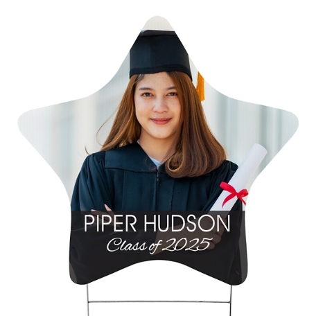 Picture-Perfect Photo Graduation Shaped Yard Sign - Star- Small