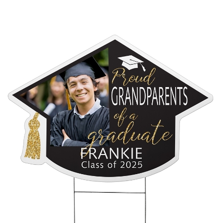 Proud Family Graduation Cap Yard Sign-Photo - Large