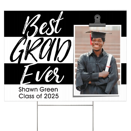 Best Grad Ever 2 Sided Yard Sign - Black