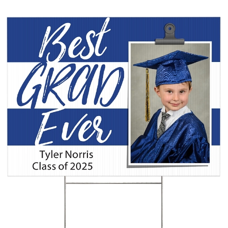 Best Grad Ever 2 Sided Yard Sign - Blue