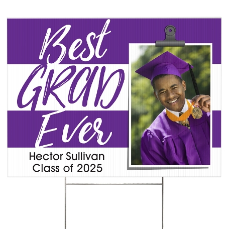 Best Grad Ever 2 Sided Yard Sign - Purple