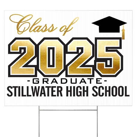 Classic Pomp Graduation 2 Sided Yard Sign