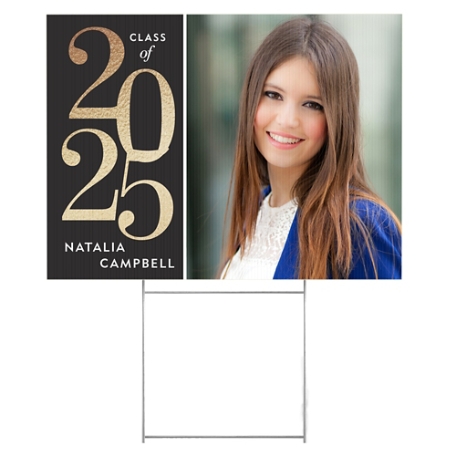 Radiant Year Graduation Photo 2 Sided Yard Sign